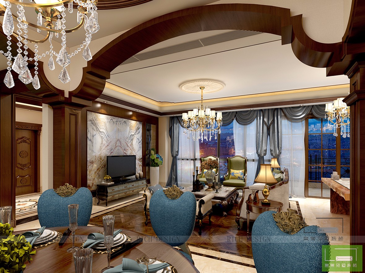 美式客餐廳裝飾效果圖