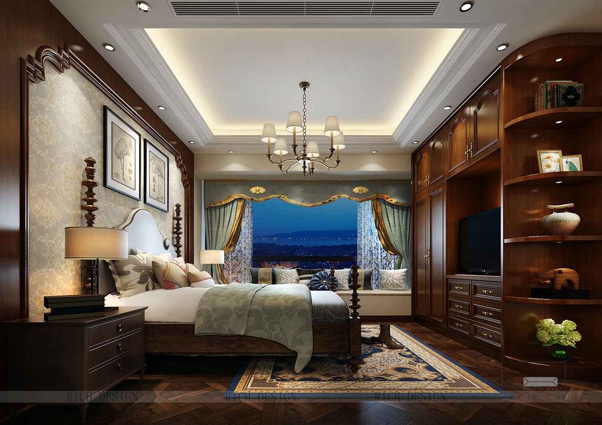 美式主臥裝飾效果圖