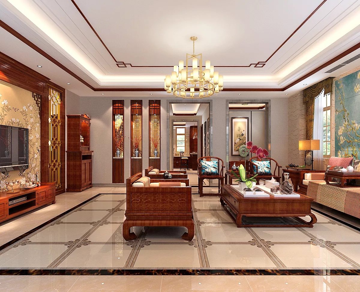中式客廳裝飾效果圖