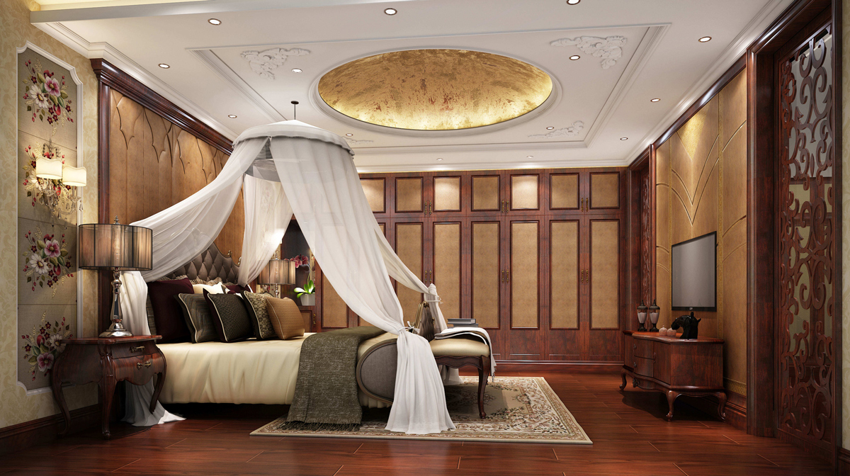歐式主臥裝潢效果圖