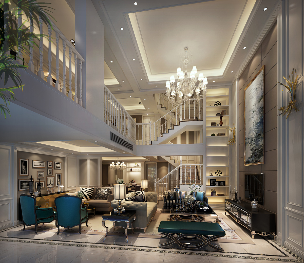 別墅客廳裝飾效果圖