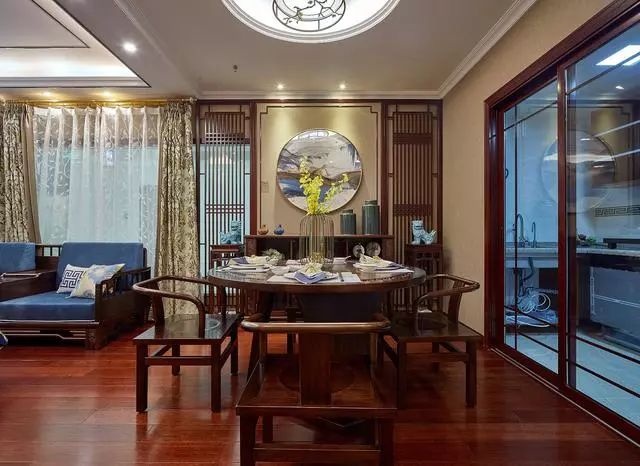 中式餐廳背景墻裝潢效果圖