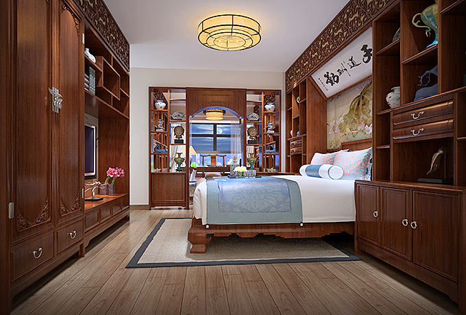 中式臥室裝飾效果圖