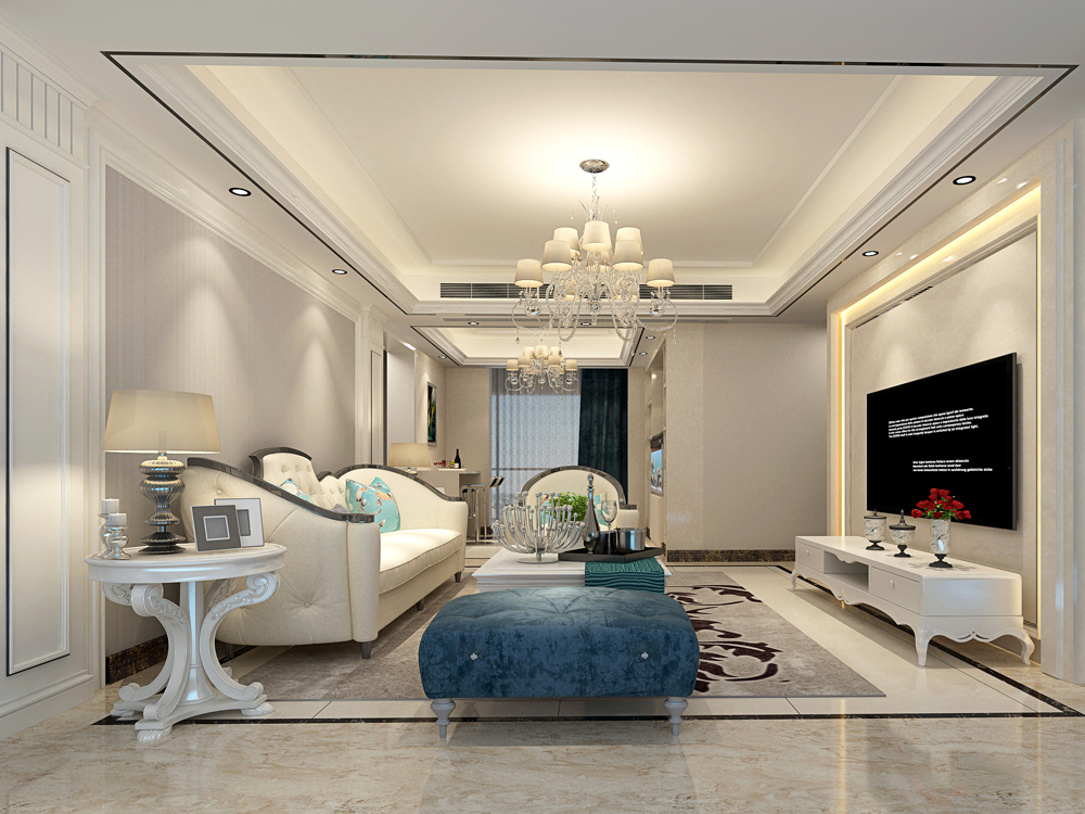 別墅歐式客廳裝飾效果圖