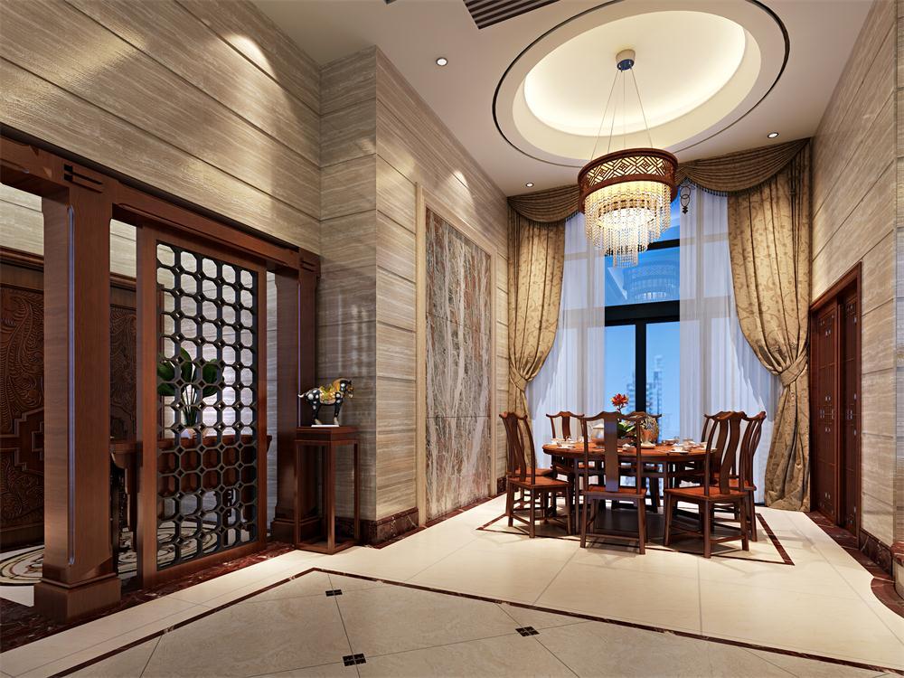 勤誠(chéng)達(dá)中式別墅餐廳裝飾效果圖