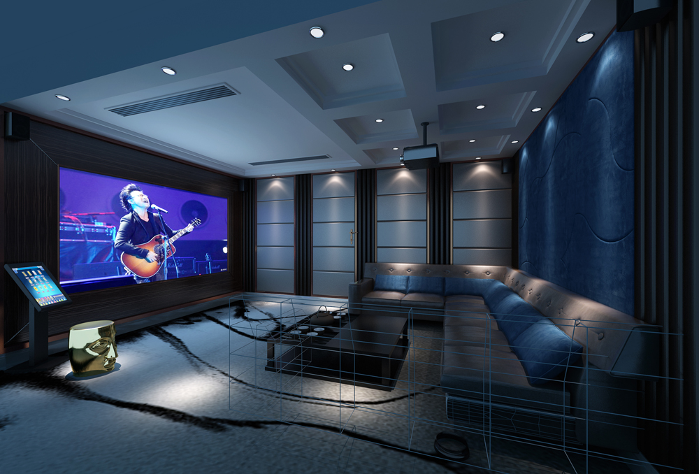 合正中央歐式別墅影視廳裝飾效果圖