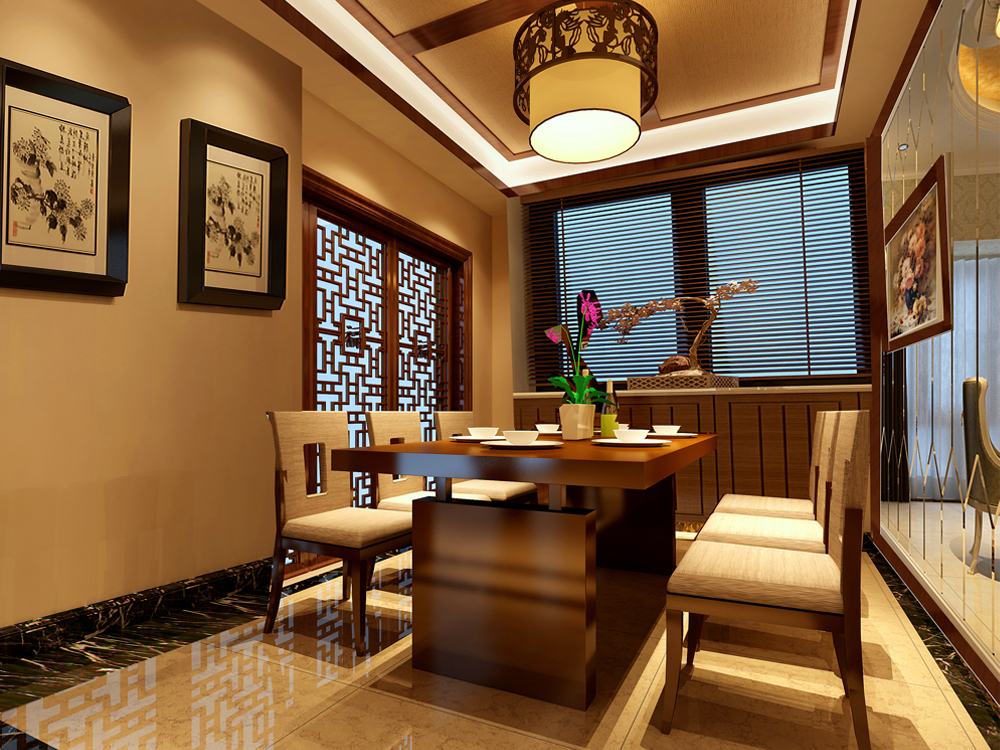 華盛·西薈城中式餐廳裝飾效果圖