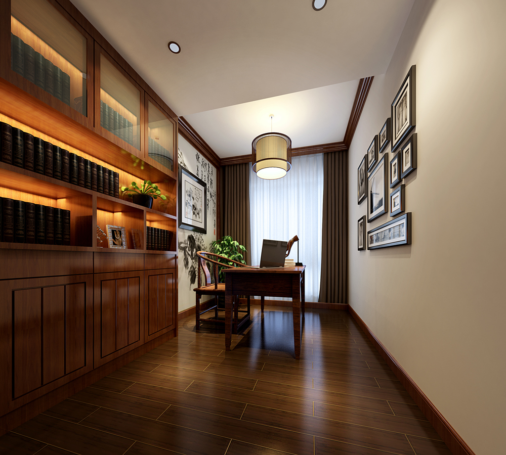 中式別墅辦公室裝飾效果圖