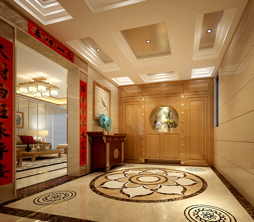中式玄關(guān)設(shè)計效果圖