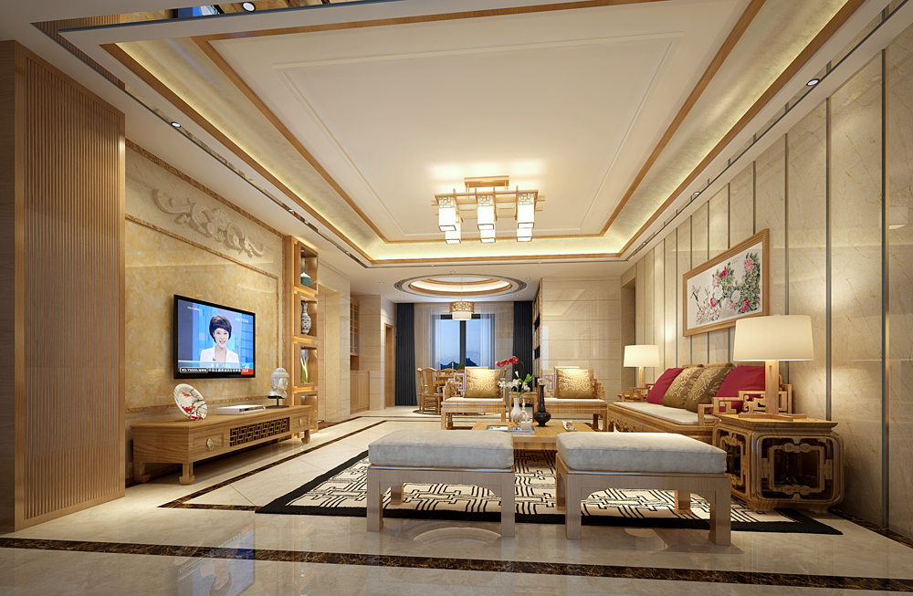 中式客廳設(shè)計效果圖