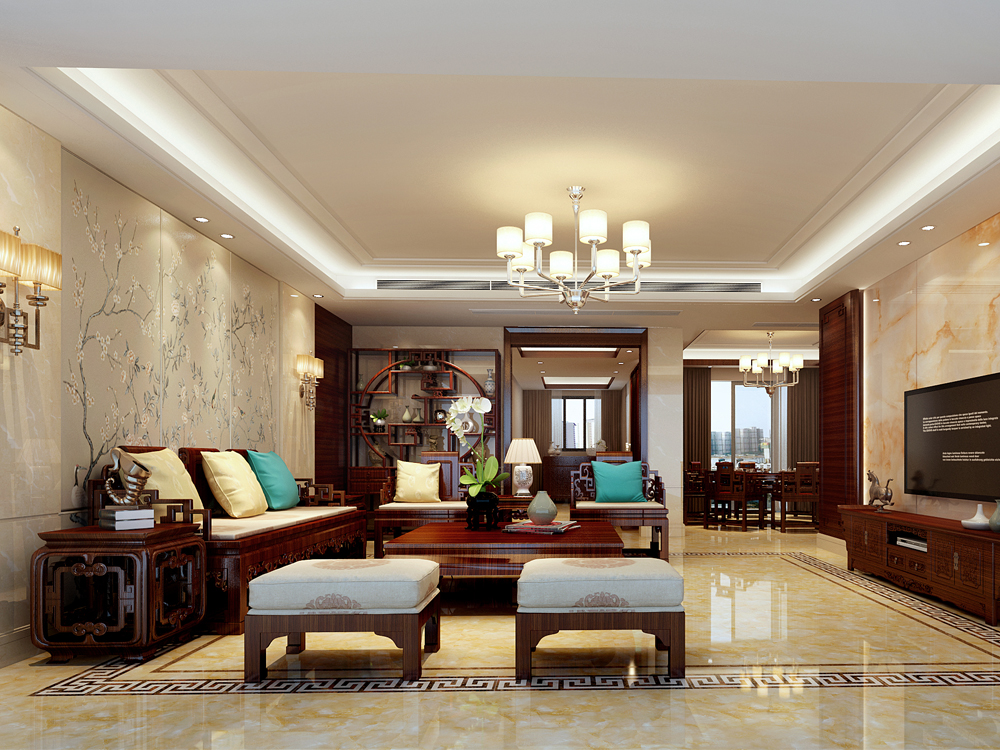 中式客廳裝修效果圖