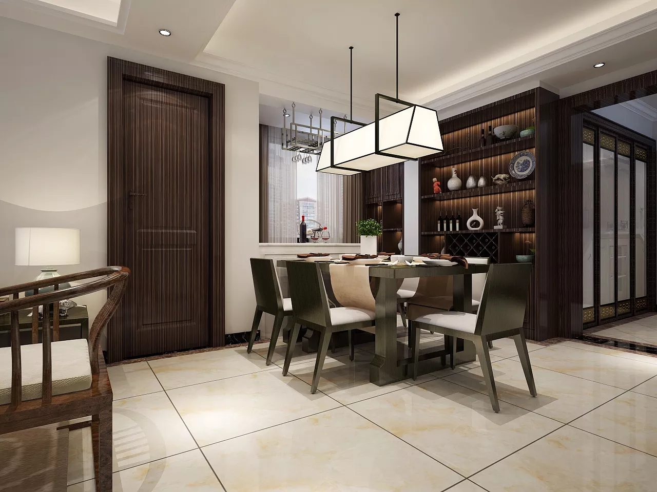 中式餐廳裝飾效果圖