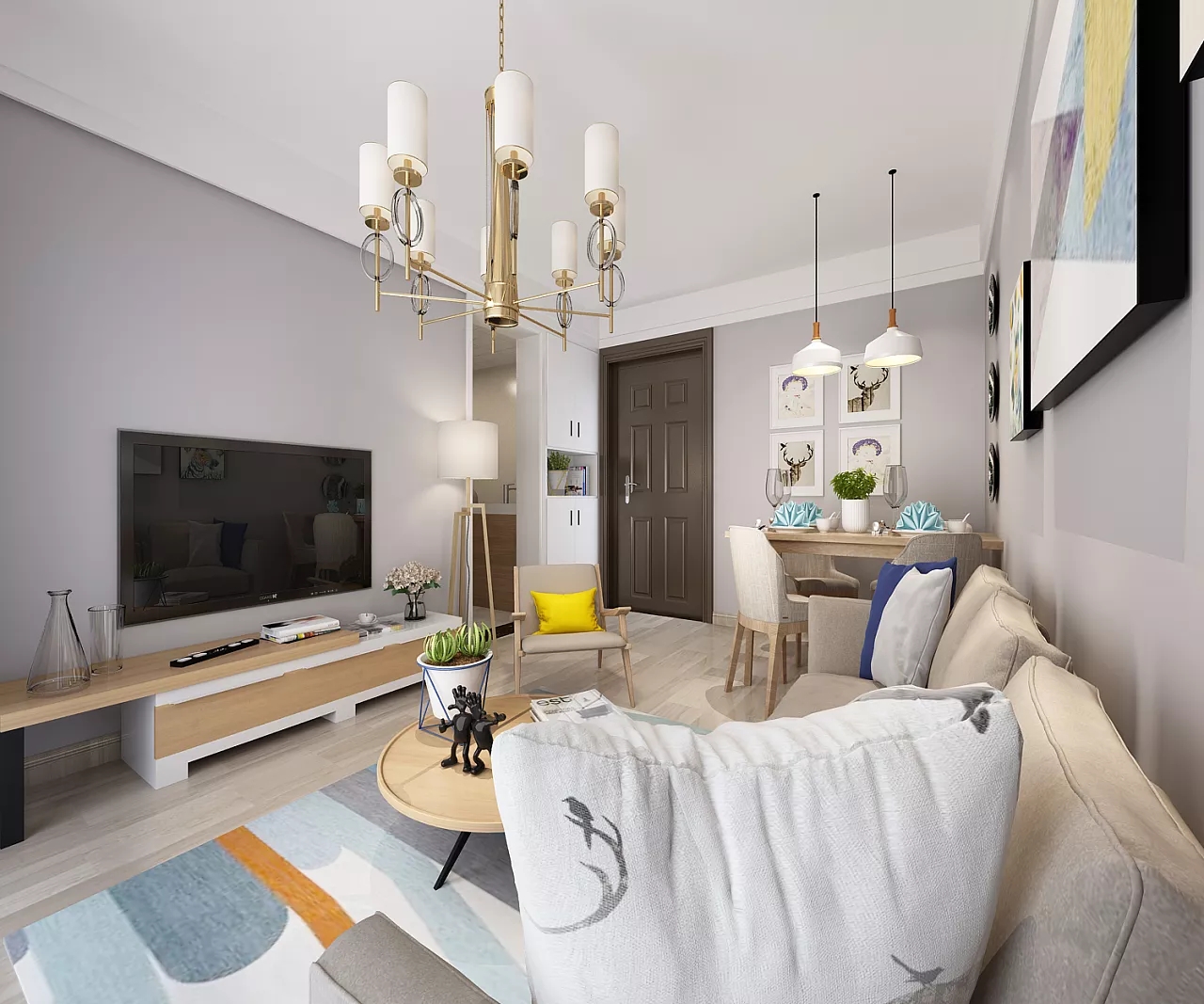 現(xiàn)代客廳裝修實景圖