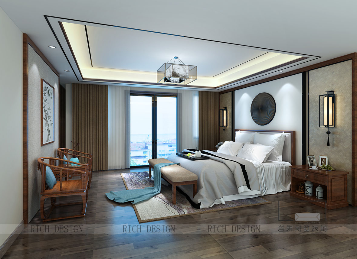 中式別墅臥室裝飾設(shè)計(jì)效果圖