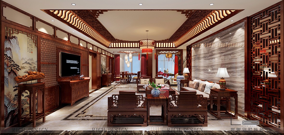 中式客廳裝修效果圖
