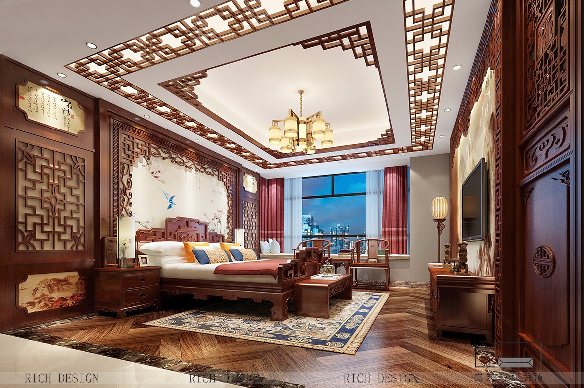 中式臥室裝修效果圖