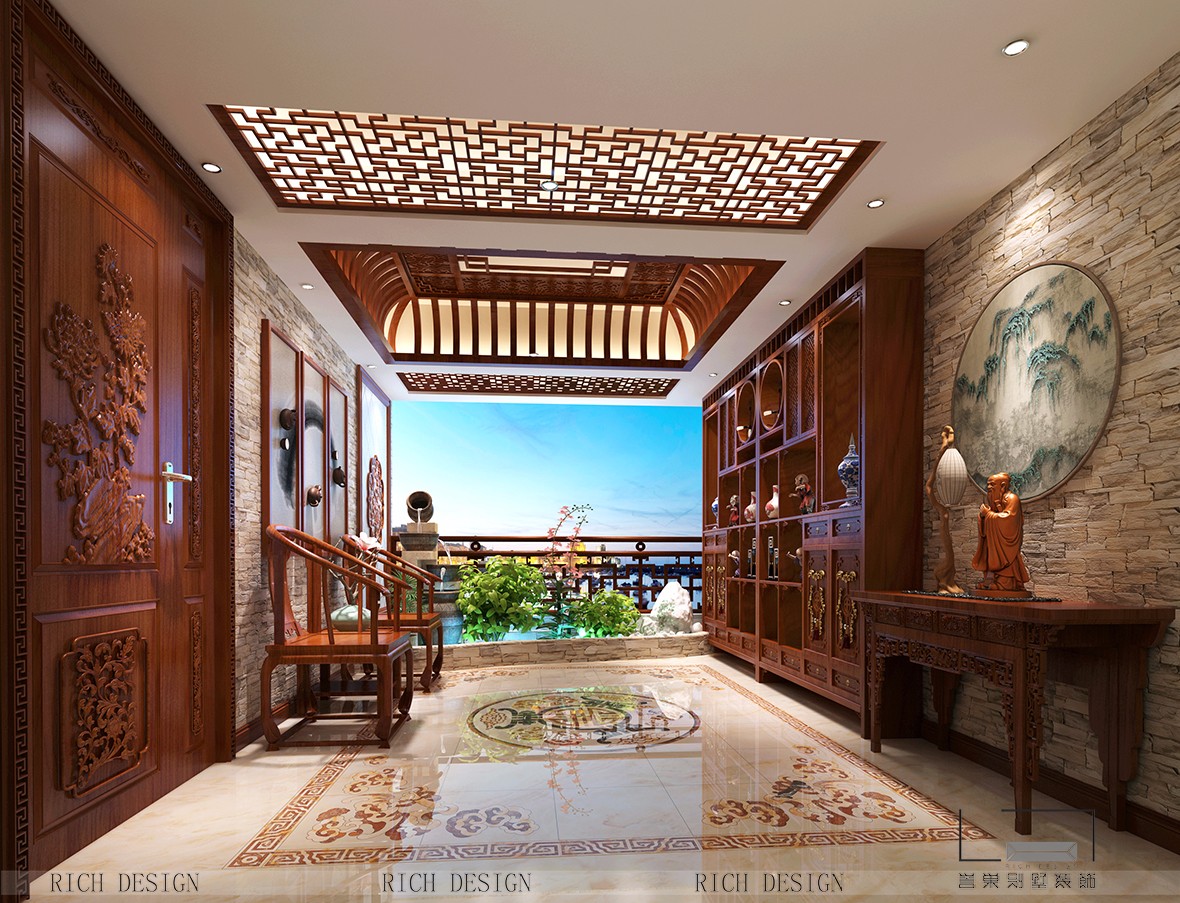 中式玄關裝修效果圖