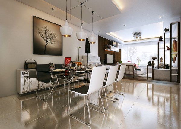 現(xiàn)代簡約餐廳裝修設計效果圖