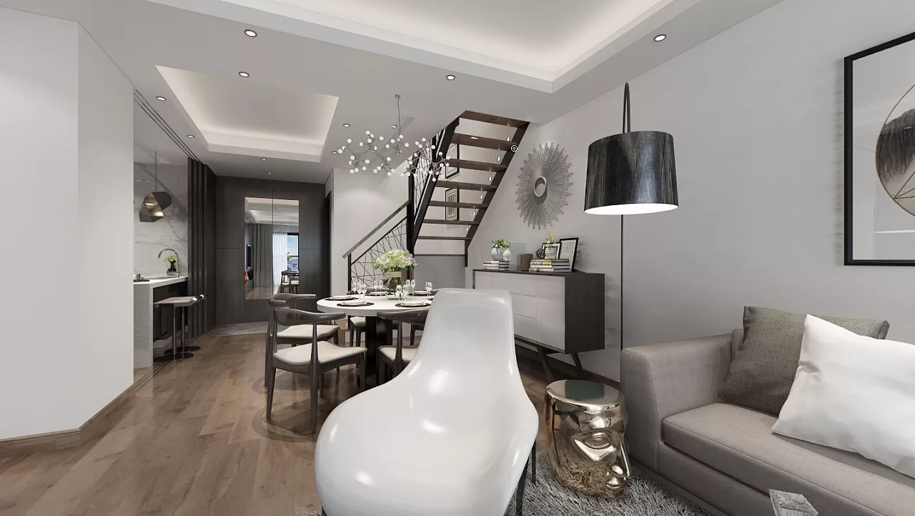 別墅裝修設(shè)計客廳效果圖