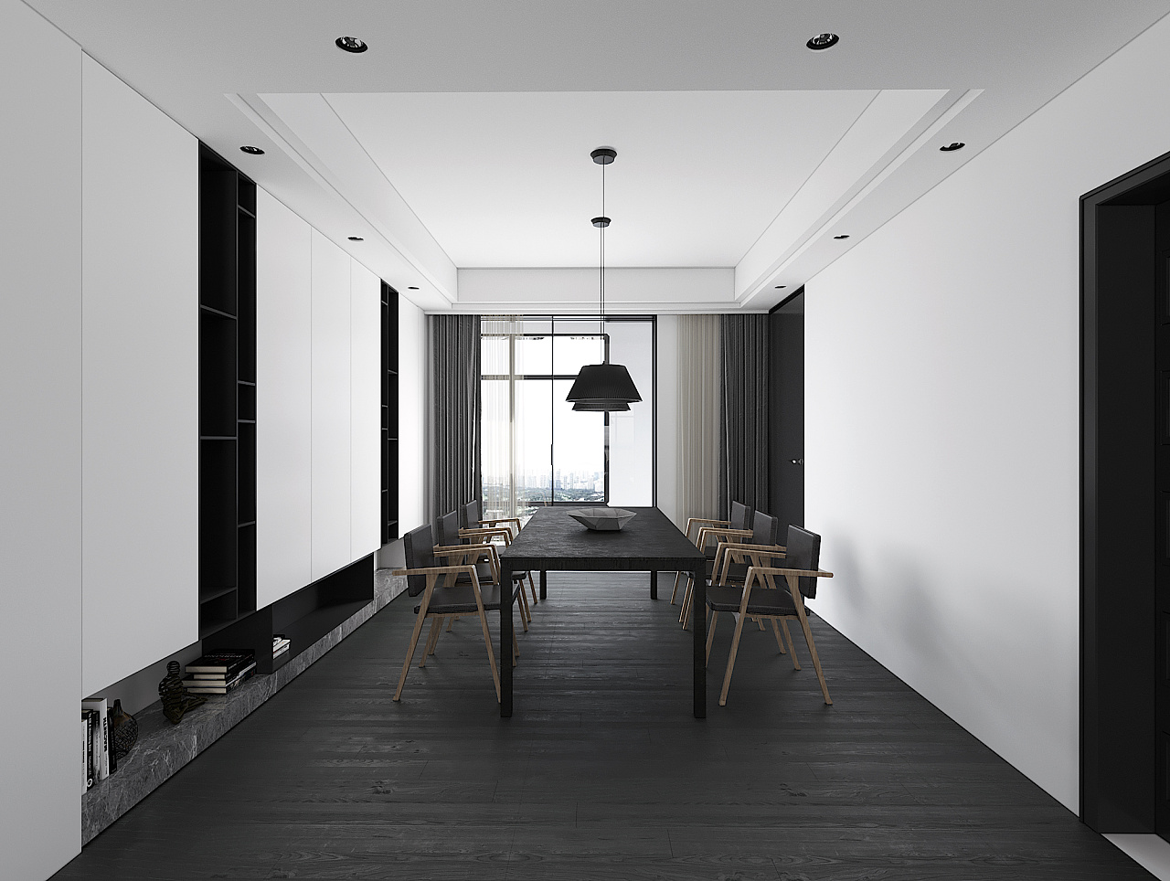 別墅裝修設(shè)計餐廳效果圖