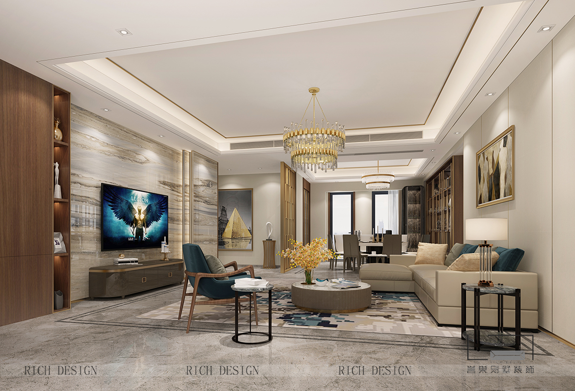 現代別墅客廳裝修效果圖