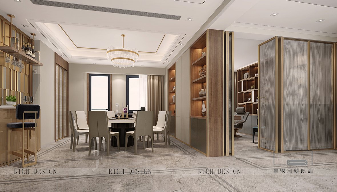 現代別墅餐廳裝修效果圖