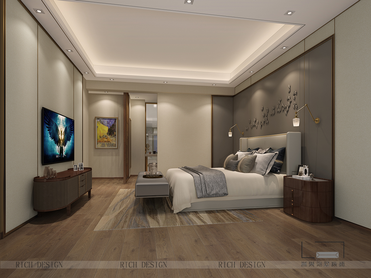 現代別墅主臥裝修效果圖