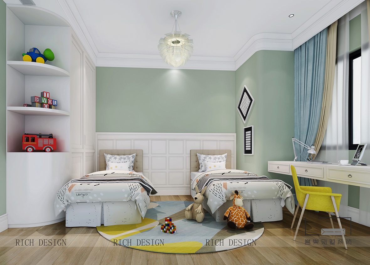 現代別墅兒童房修修效果圖