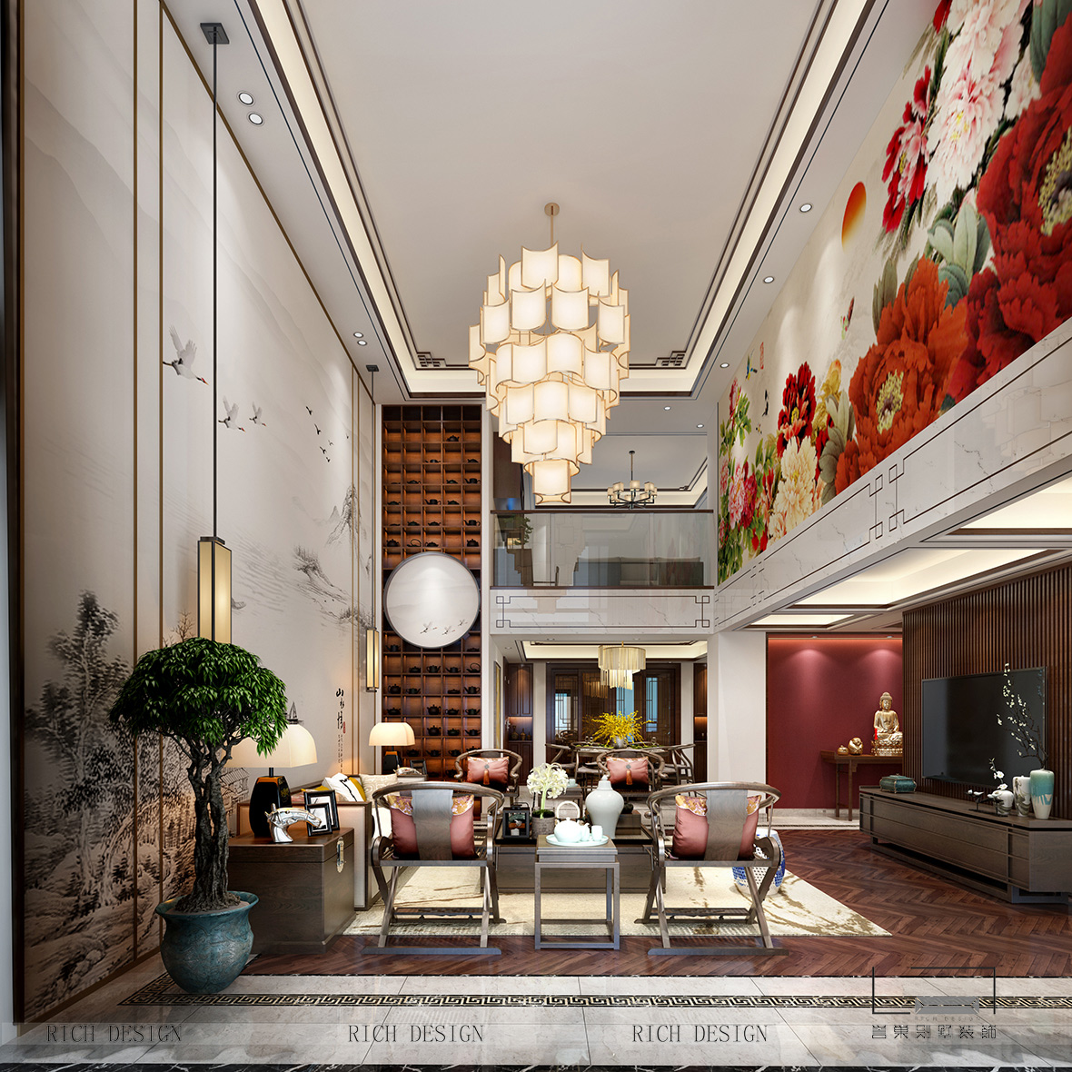 中式客廳裝飾設(shè)計(jì)效果圖