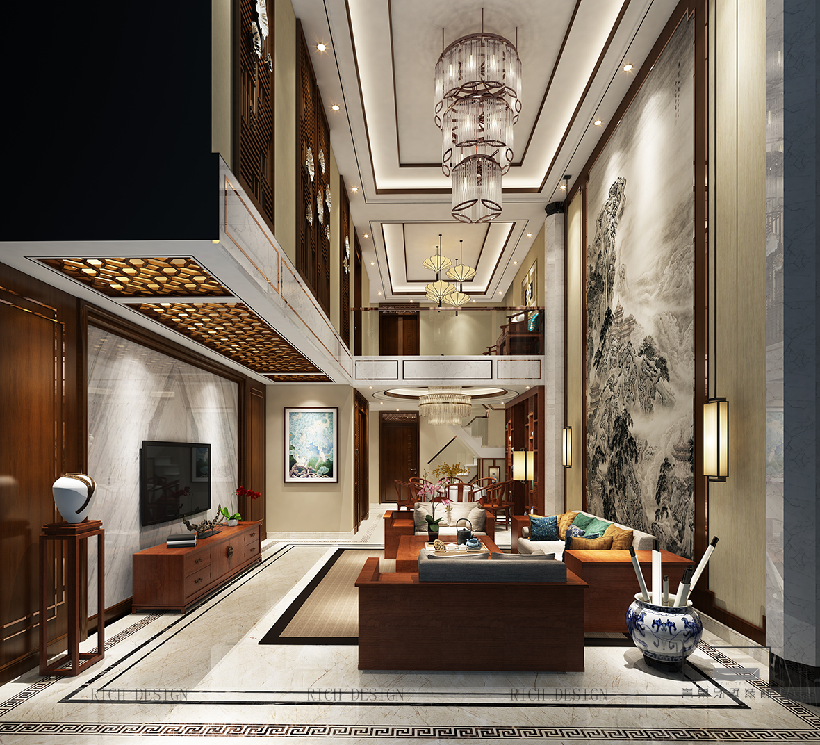 中式客廳裝飾設(shè)計(jì)效果圖