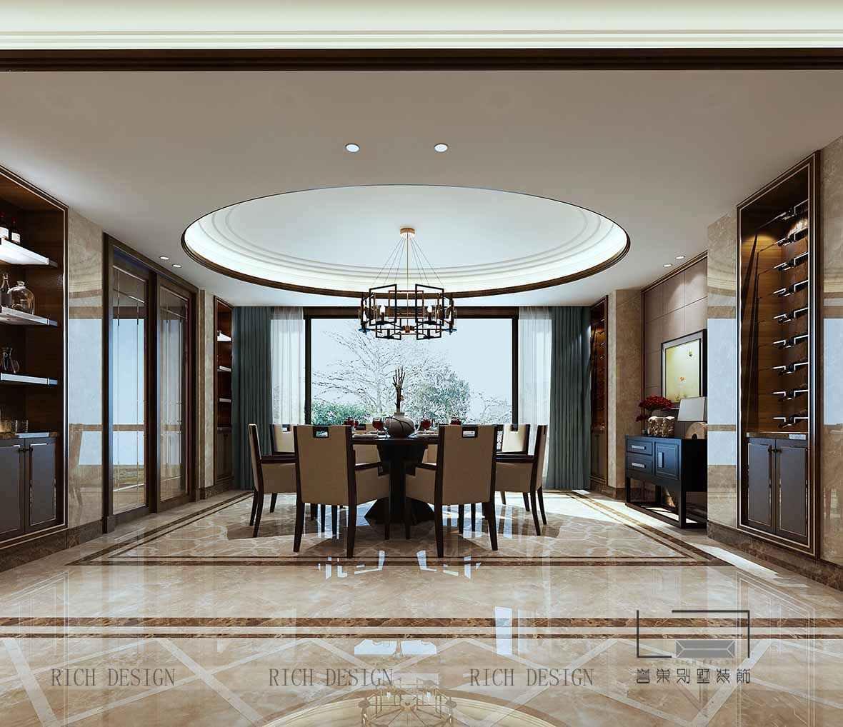 中式餐廳裝飾設(shè)計(jì)效果圖