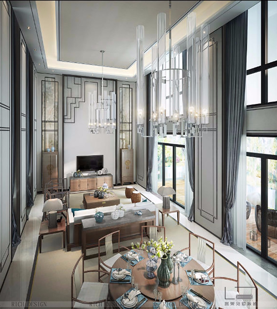 別墅客廳裝修設(shè)計效果圖