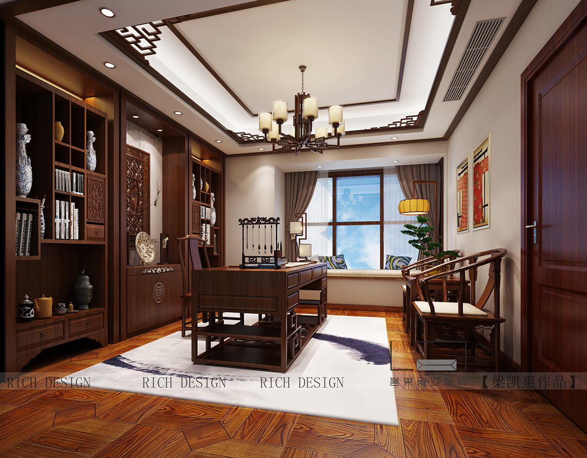 別墅二樓書房裝修效果圖