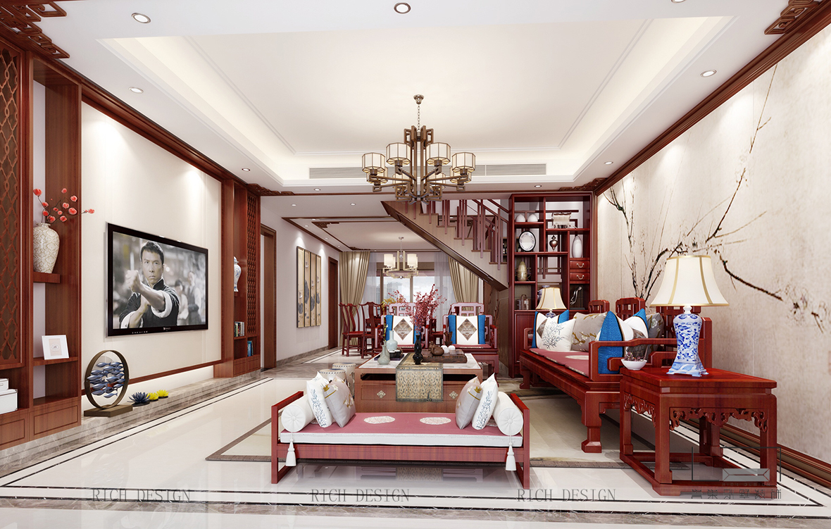 中式別墅裝飾客廳效果圖