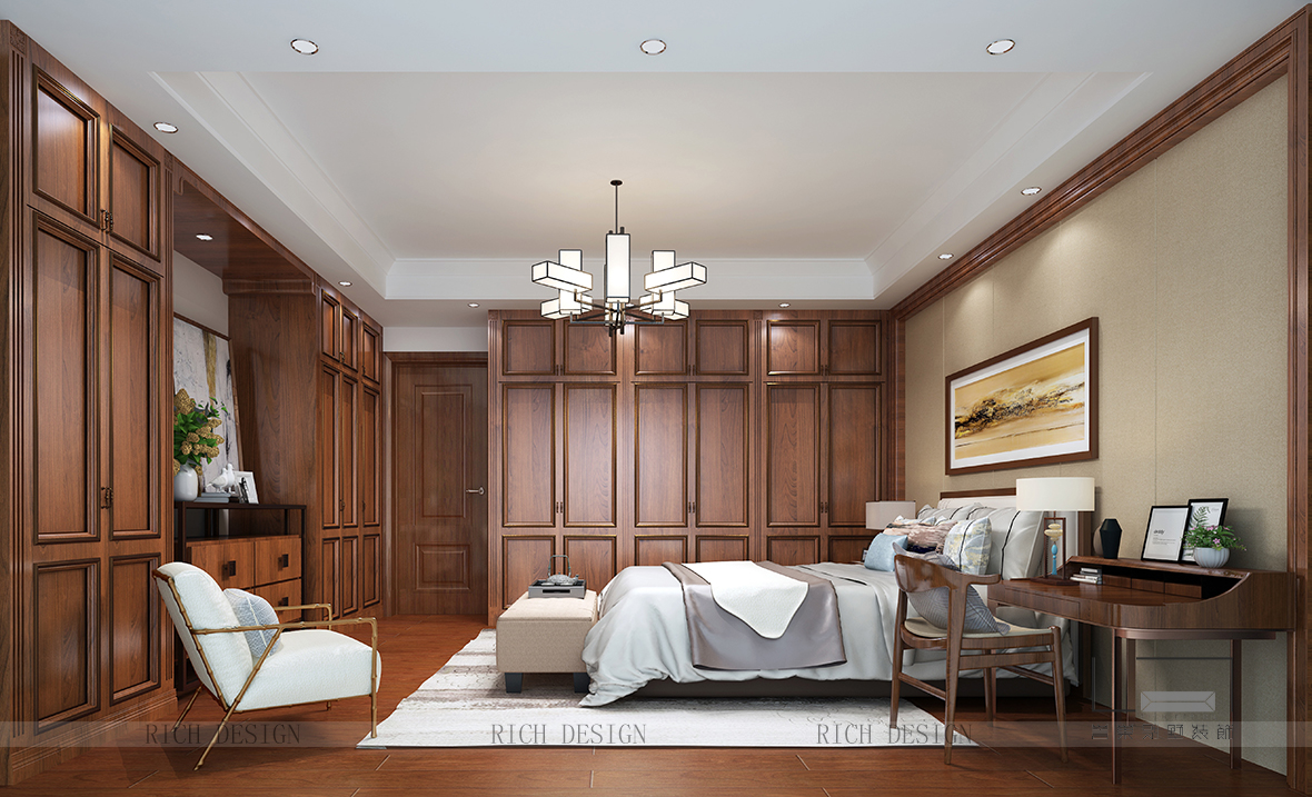 中式別墅裝飾臥室效果圖