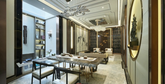 中式別墅裝飾，敘述著空間的韻律