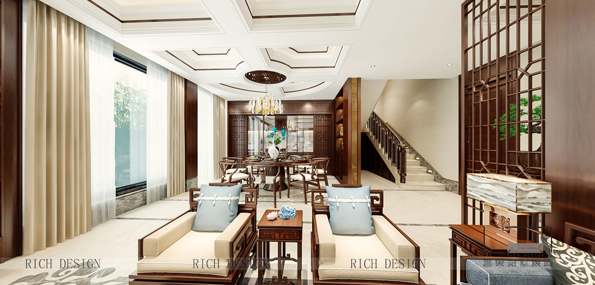 意境新中式裝飾，于別墅中尋覓詩意生活