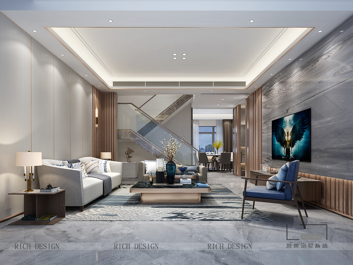 現(xiàn)代別墅裝修客廳效果圖