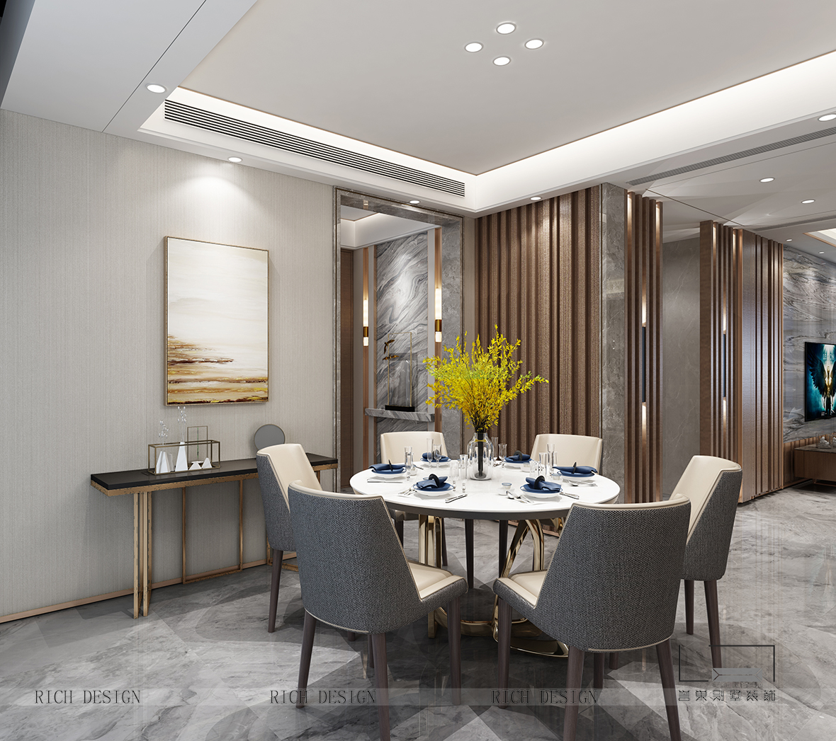 現(xiàn)代別墅裝修餐廳效果圖