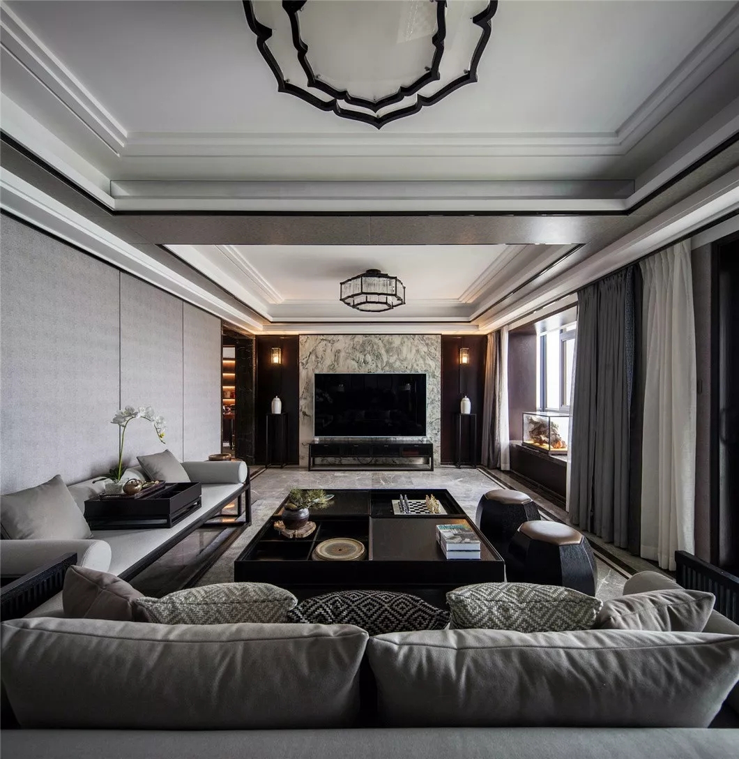 中式別墅客廳裝修實景圖