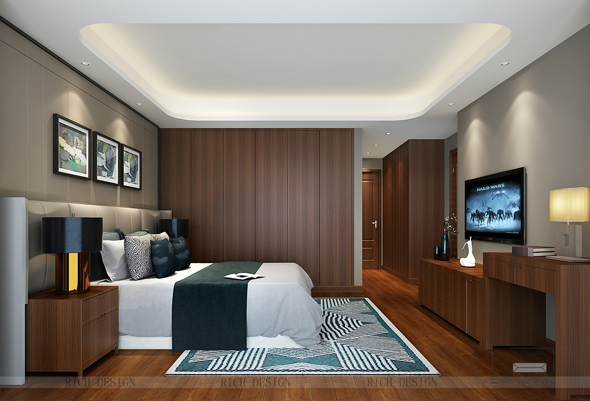 中式別墅裝修臥室效果圖