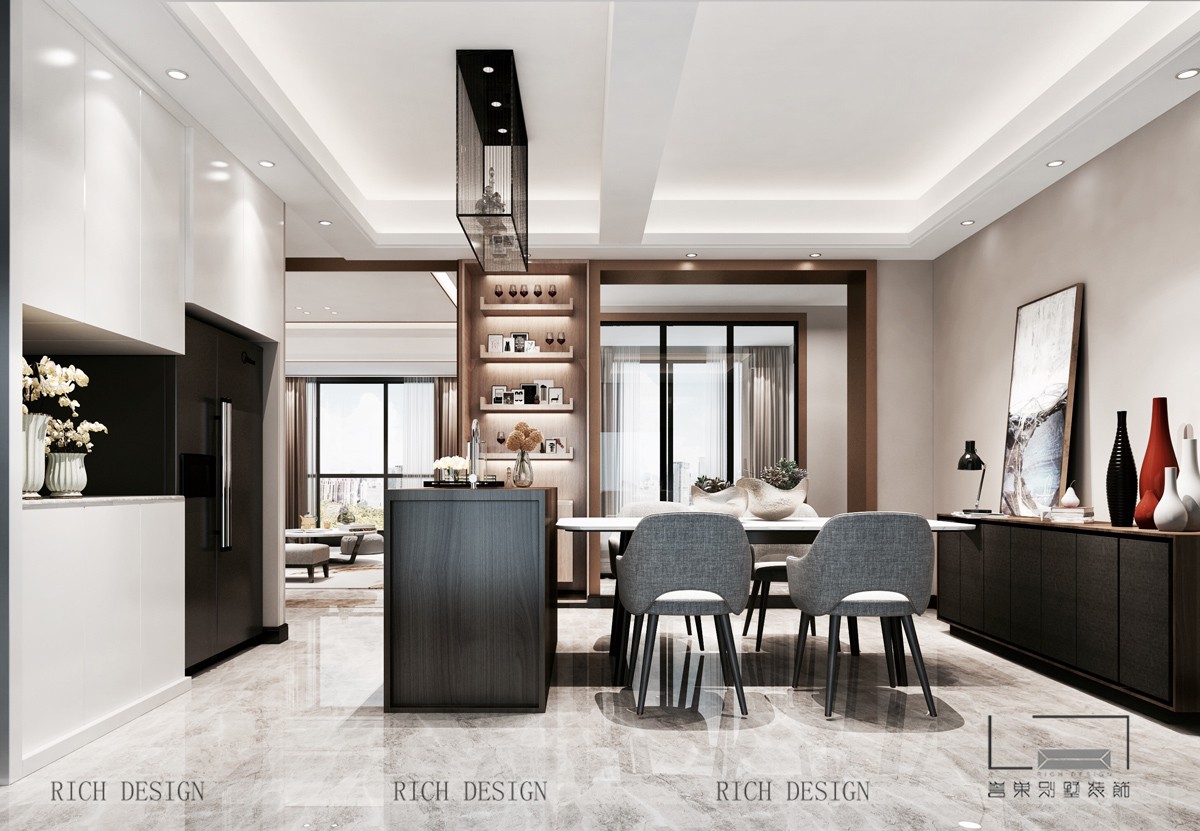 博林天瑞室內(nèi)餐廳裝飾效果圖