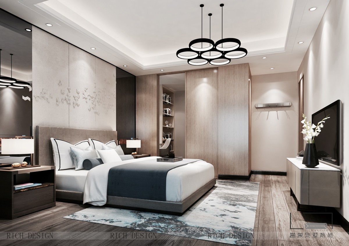 博林天瑞室內(nèi)主臥裝飾效果圖