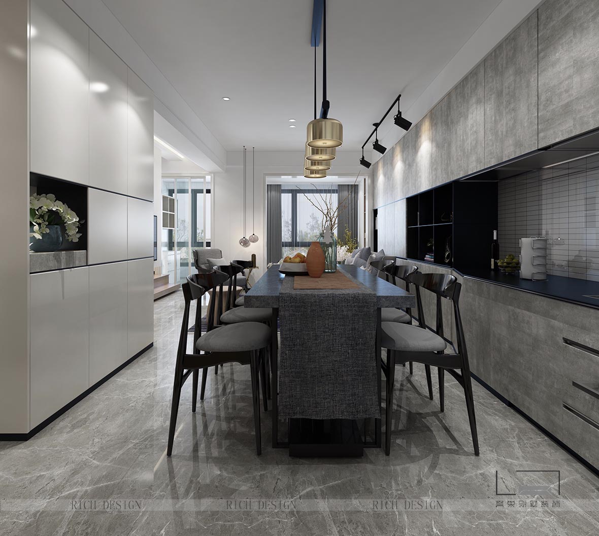 現(xiàn)代別墅餐廳裝修效果圖