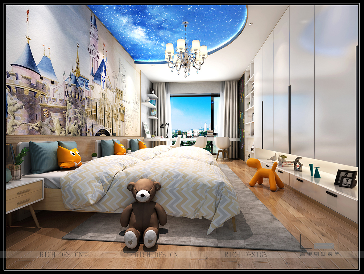 中式兒童房裝修效果圖