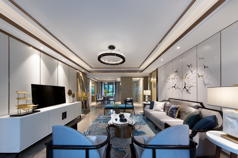 中式別墅客廳裝修效果圖