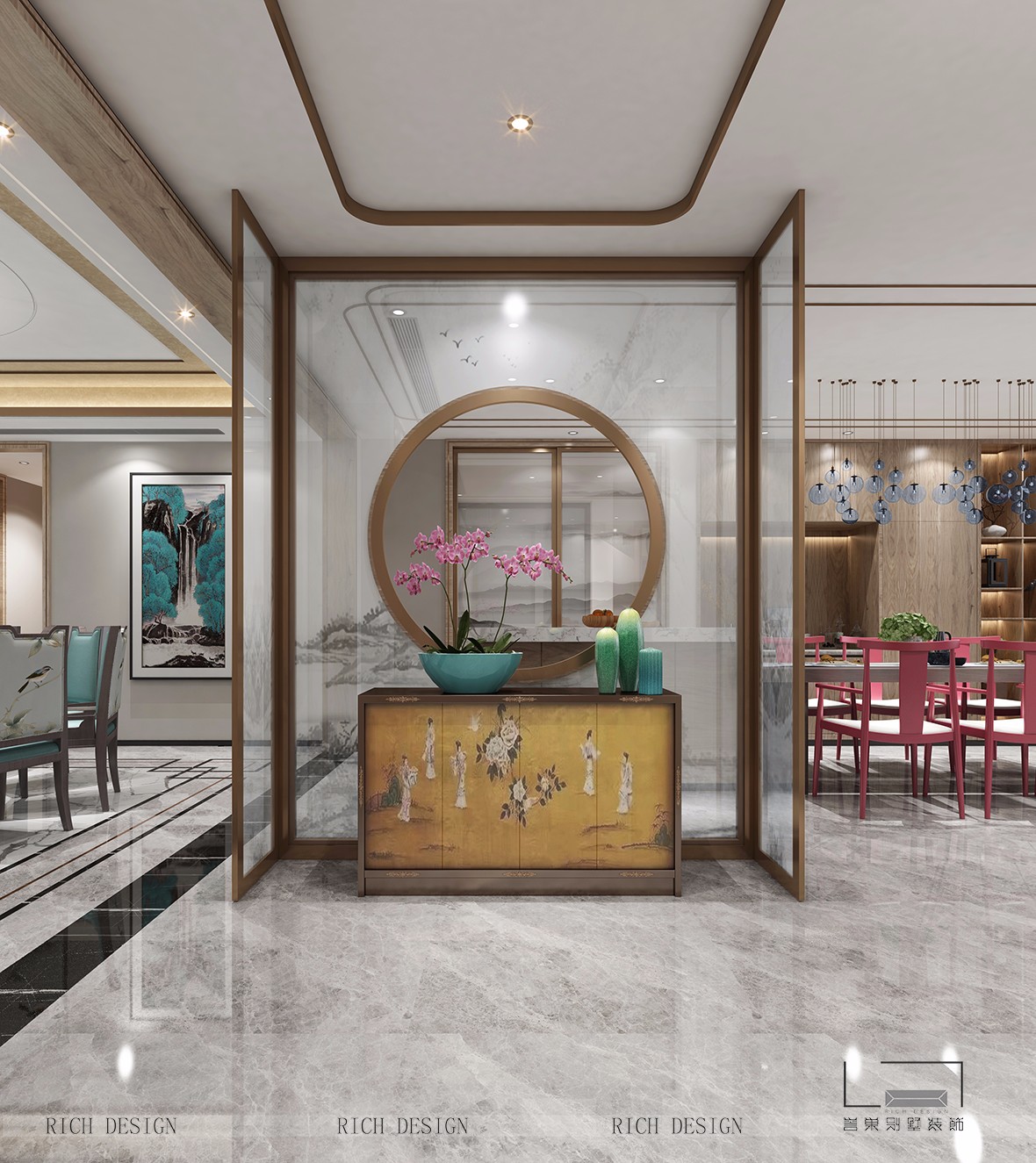 中式玄關裝修效果圖