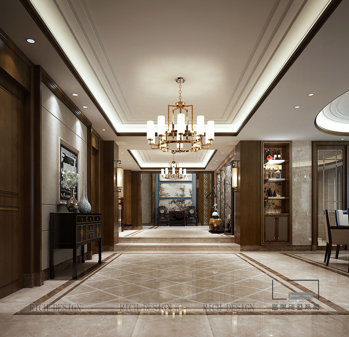 中式玄關(guān)裝飾效果圖