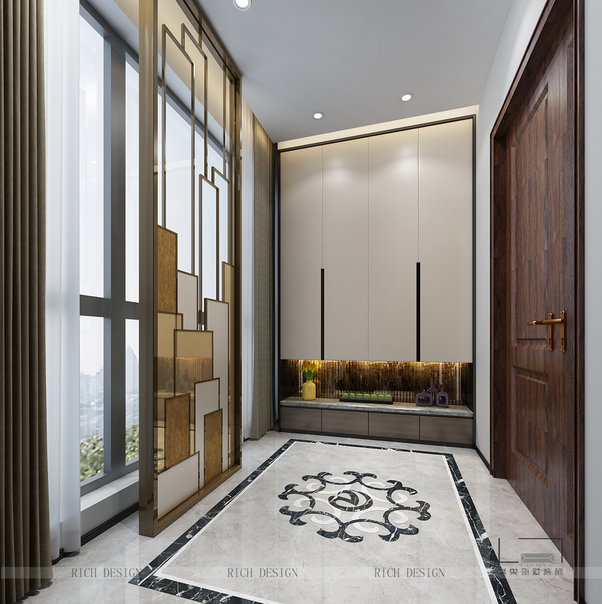 中式玄關(guān)裝飾效果圖二