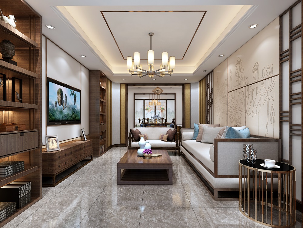 中式別墅客廳裝修效果圖